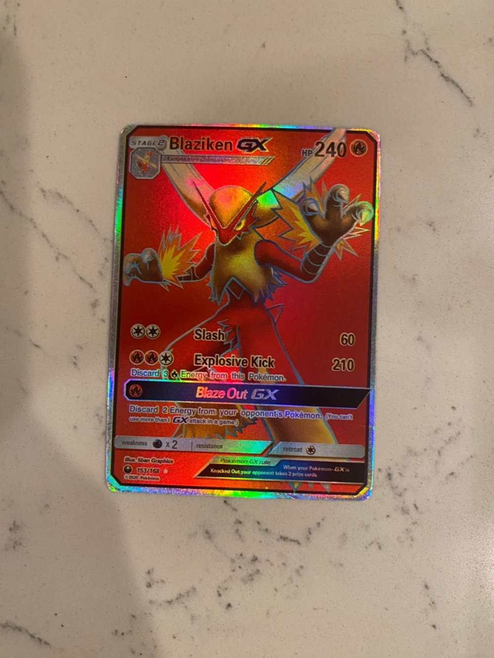 Pokemon Blaziken GX Holo Red Foil Collectible Card